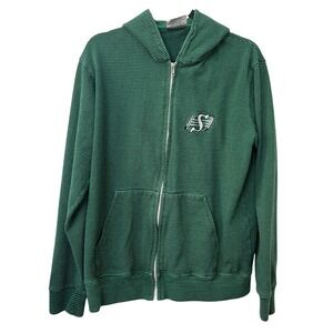 Vintage Barbarian Hoodie Mens XL Stripe Saskatchewan Roughriders Made in Canada